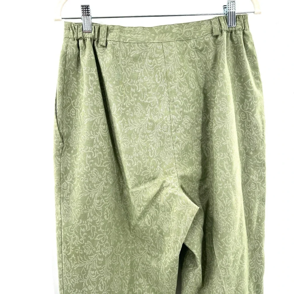 Vintage Villager paisley jacquard brocade high rise pleated cottagecore pants 16
